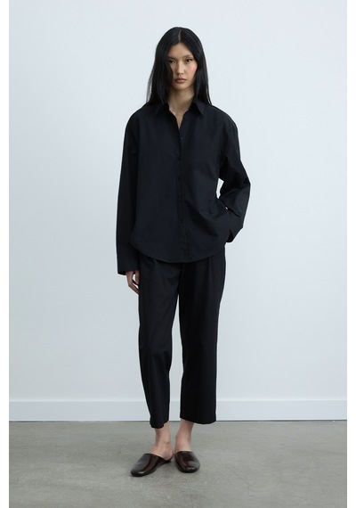 Suud Collection Siyah Page Oversize Gömlek SİYAH