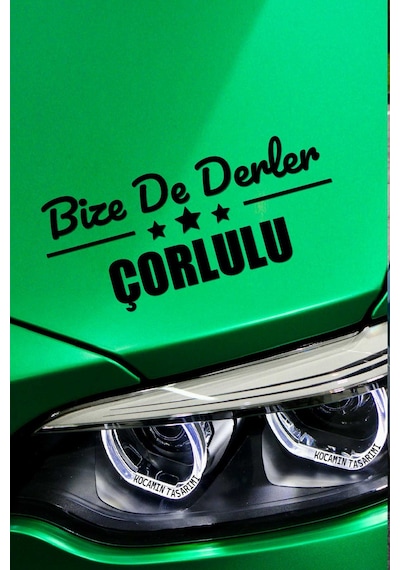 Tekirdağ Çorlu Klasik Siyah Sticker Tekirdağ Bize De Derler Çorlulu 40x15 Cm Oto Sticker 40 CM - Siyah