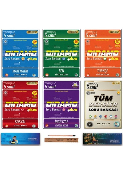 Tonguç Akademi 5. Sınıf Dinamo Soru Bankası Seti Tüm Dersler Fijital Soru Bankası Set 6 Kitap