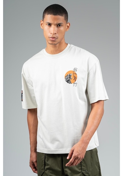 Maraton Sportswear Oversize Erkek Bisiklet Yaka Kısa Kol Basic Gümüş Gri T-shirt 23243-gümüş Gri