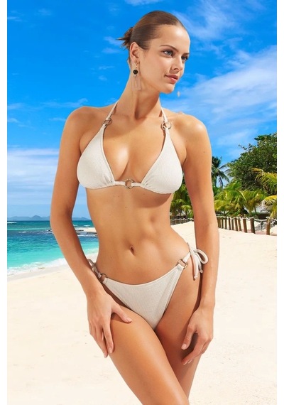 Ersefa Tasarım Bikini Takımı Uv Korumalı Klora Dayanıklı Su Sporları İçi Bej
