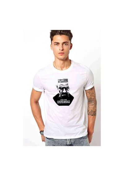 Breaking Bad I Am The Danger Erkek Beyaz Tshirt