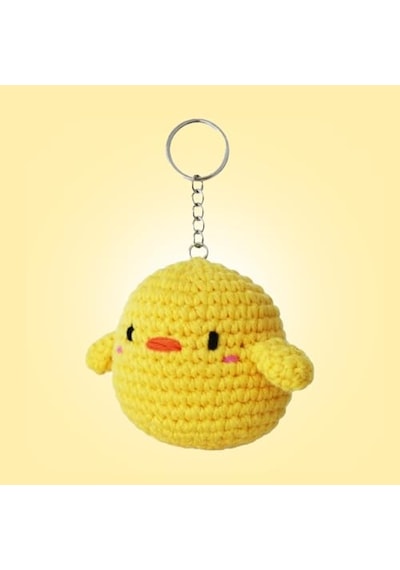 Mini Civciv Örgü Kiti - Amigurumi Tığ Kiti 000 Açık Krem