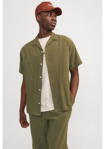 Jack & Jones Jorluke Crınkle Resort Yeşil Erkek Gömlek Yeşil