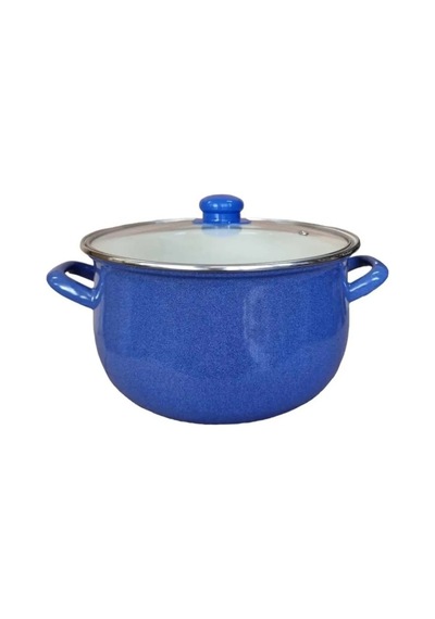 Emaye Derin Bombeli Yoğurt Tenceresi 24 Cm 5 Litre Mavi 072-c Mavi