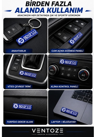 Sparco Damla Etiket 3d Reçine Logo Sticker Oto Araç İçi Dekoratif Aksesuar 6x1,5 Cm