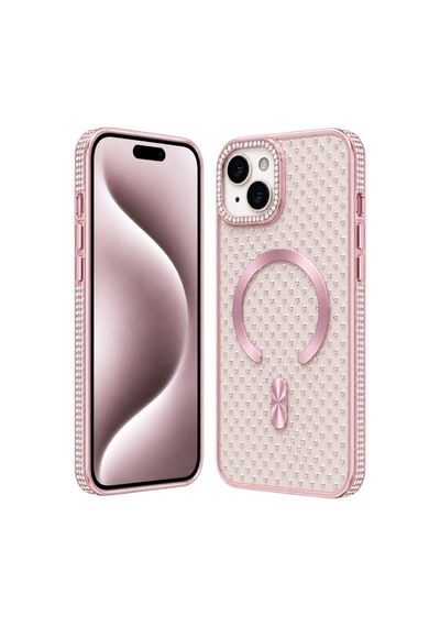 Nettech Apple iPhone 13 Uyumlu Taşlı Seri Arka Koruma Kılıf - Mor