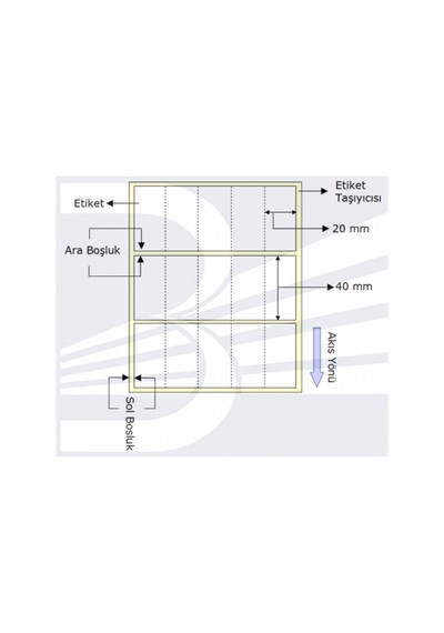 Powergate Etiket, Vellum, 20mmx40mm Tek Kolonda 5 Adet , Toplam 5000 Ad 1