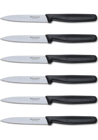Victorinox 10 CM Tırıtırlı 6 Lı Set Siyah