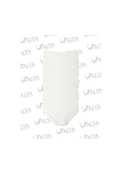 Alya Underwear Kadın Büyük Beden Külot Battal Full Brief, Yüksek Bel 5xl, 6xl, 7xl 5 Farklı Renk 1 Pakette Beyaz