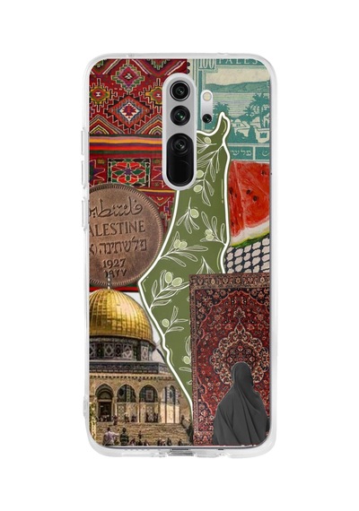 Redmi Note 8 Pro Uyumlu Kudüs Mescid-i Aksa Ve Filistin Sembolleri Kolaj Baskılı Silikon Kılıf