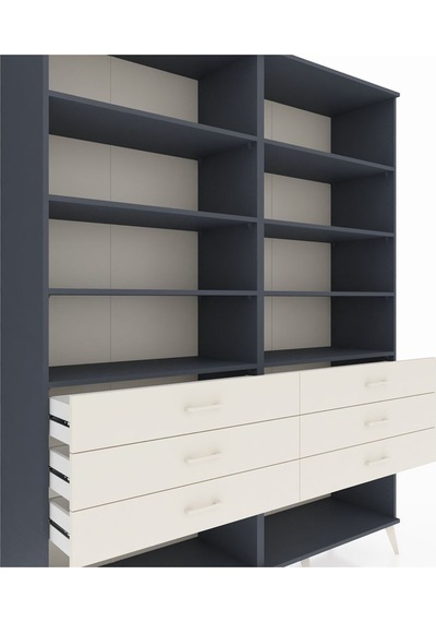 Hyperion Gardrop 8 Raflı 6 Çekmeceli 176x44x221 Antrasit-antrasit/aytaşı Antrasit/aytaşı Hyperion Gardrop 8 Raflı 6 Çekmeceli 176x44x221 Antrasit-antrasit/aytaşı Antrasit/aytaşı