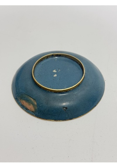Antika Cloisonne Fincan Tabağı 8cm Mavi