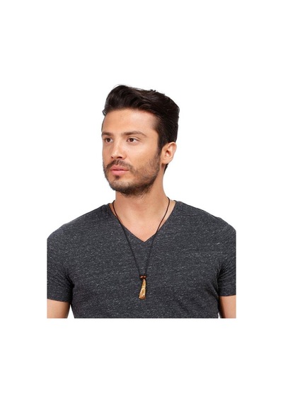 Btak00810 K11 Natural Kurt Dişi Ayarlanabilir İpli Kolye Çok Renkli