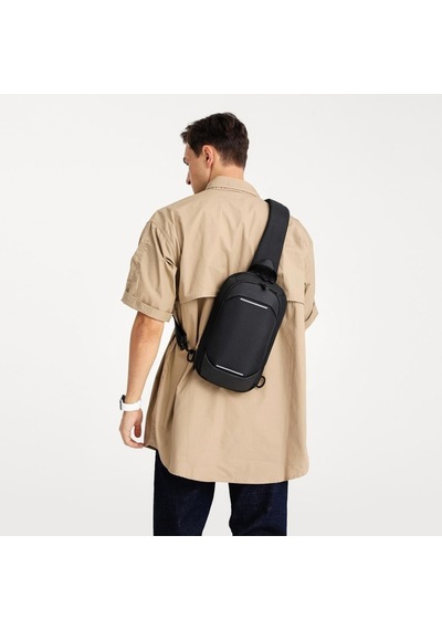 Erkek Bodybag Omuz Çantası Oxford Kumaş 8671 Gri