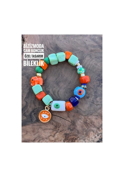 Cam Bodrum Boncuk Bileklik Charm Cam Boncuklu Bileklik Turuncu 85573031