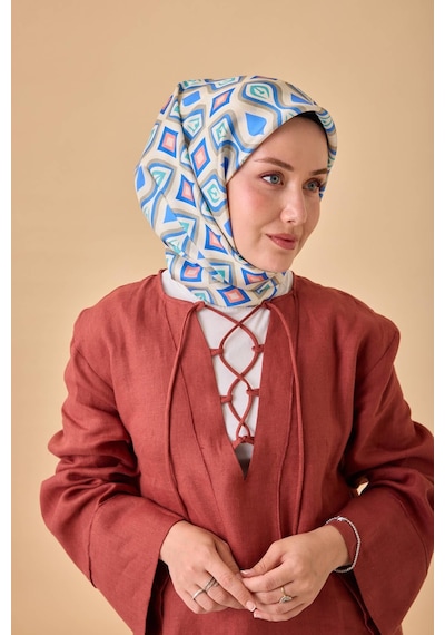 Silk Home Twill İpek Eşarp 11470-03 Gri, Saks, Turkuaz, Somon