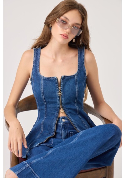 Holly Lolly Belden Oturmalı Tiara Jean Büstiyer Mavi