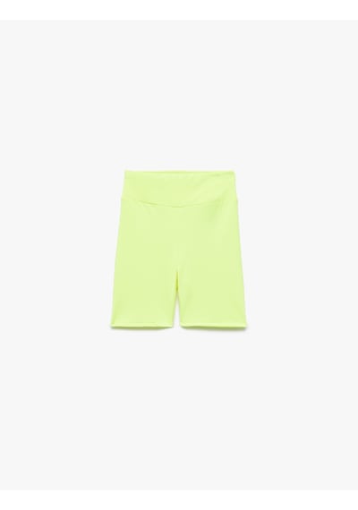 Koton Yüksek Bel Slim Fit Biker Spor Tayt Neon Yeşili 5sak40174nk Neon Yeşili