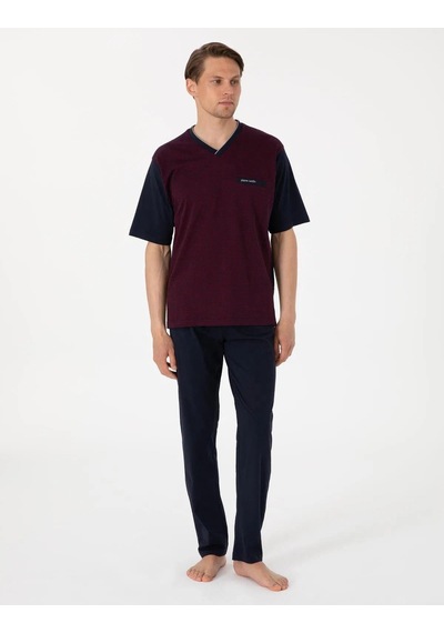Pierre Cardin Erkek Bordo Jakarlı Kısa Kol Şortlu & Uzun 3'lü Özel Kutulu Pijama Takım Bordo Pierre Cardin Erkek Bordo Jakarlı Kısa Kol Şortlu & Uzun 3'lü Özel Kutulu Pijama Takım Bordo