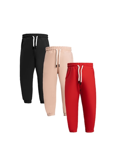 Heyadventure Erkek / Kız Çocuk 3'lü Jogger Eşofman Altı Paçası Lastikli Siyah Kırmızı Bej Siyah-kırmızı-bej Heyadventure Erkek / Kız Çocuk 3'lü Jogger Eşofman Altı Paçası Lastikli Siyah Kırmızı Bej Siyah-kırmızı-bej