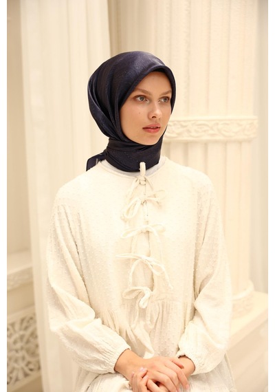 Silk Home Shiny Eşarp 75010-22 Lacivert, Gümüş