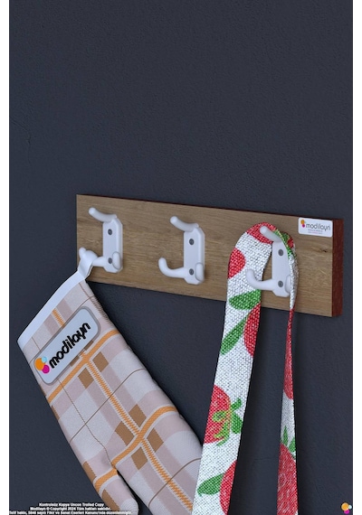 Arı 9 Kancalı Mutfak Askısı 3'lü Set 31,4x9,6 Cm - Şık Tasarım, Çok Amaçlı Düzenleyici Ve Yer Tasarrufu Çok Renkli