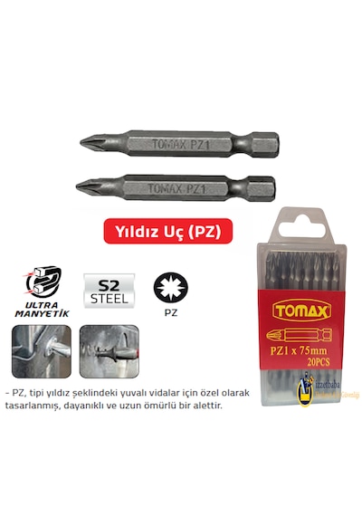 Tomax Pz1 X 75 Mm Bits Uç 20 Adet