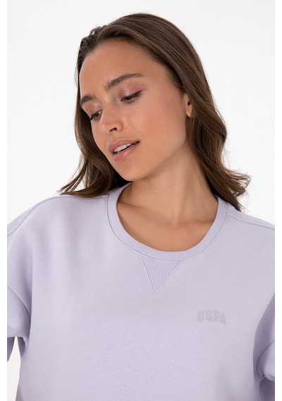 U.S. Polo Assn. Kadın Lavanta Şardonlu Bisiklet Yaka Basic Sweatshırt 50313586-VR245