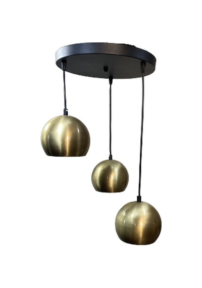 Rsylight Metal Modern Rustik Retro Eskitme Kaplama Yuvarlak 3 Lü Ledli Günışığı Ampullü Sarkıt Avize Siyah