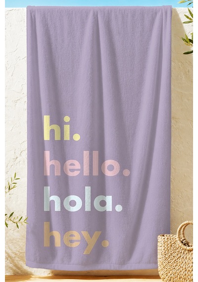 Hi Hello Tipografik Lila Plaj Havlusu-pastel Minimalist Havuz Deniz Banyo Hızlı Kuruyan Sahil Örtüsü Sessiz Yakamoz Hi Hello Tipografik Lila Plaj Havlusu-pastel Minimalist Havuz Deniz Banyo Hızlı Kuruyan Sahil Örtüsü Sessiz Yakamoz
