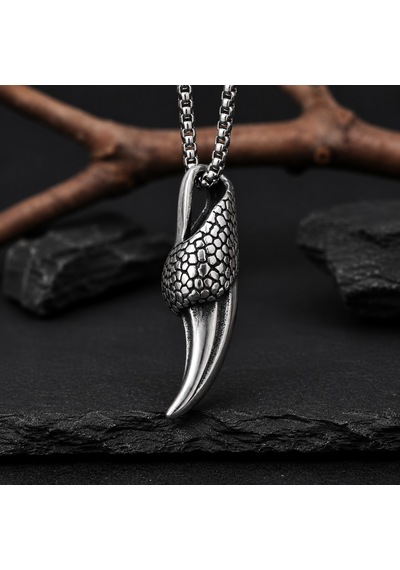 Paslanmaz Çelik Eagle Claw Kartal Pençesi Kolye Antik Gümüş