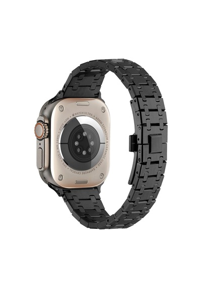 Apple Watch 7 45mm Zore Krd-83 Metal Kordon Pembe