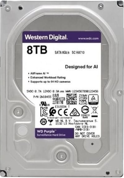 Wd 8tb Purple Wd84purz 5640rpm 128mb 7x24 Güvenlik Harddisk