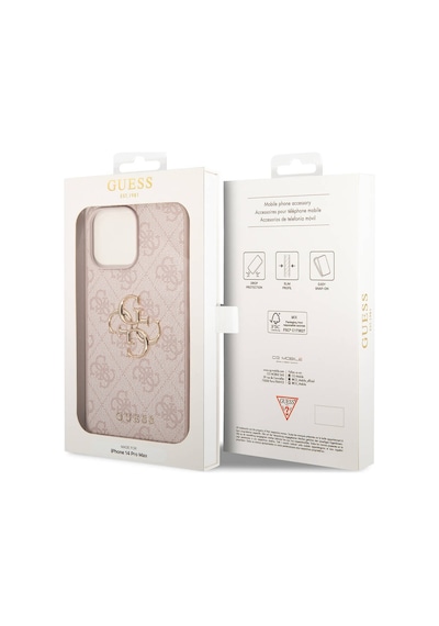 Apple Uyumlu iPhone 14 Pro Max Kılıf Guess Pu Deri Büyük Metal Logo Dizaynlı Kapak