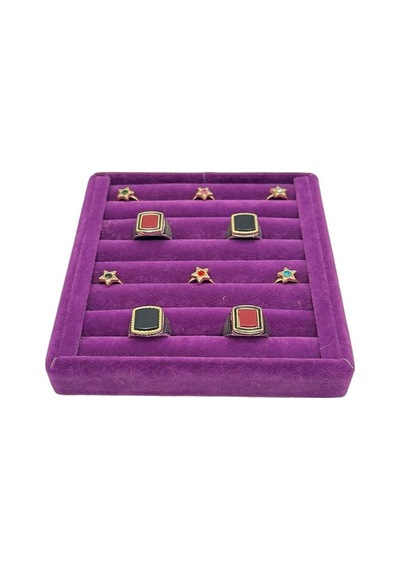 Yüzük Küpe Koldüğmesi Takı Standı Mor 15 X 15 Cm