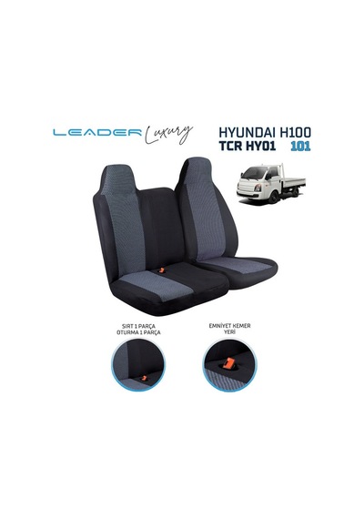 Hyundai H100 Kamyonet Sabit Başlık Uyumlu 2+1 Ticari Oto Koltuk Kılıfı Füme