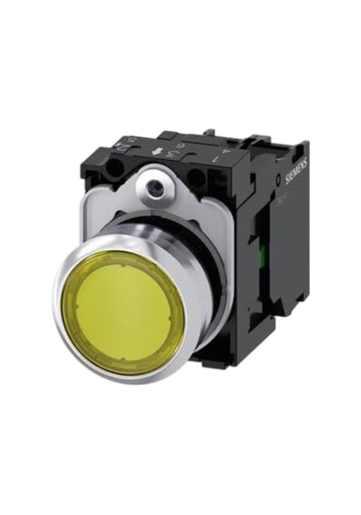 Siemens 3su1156-0ab30-1ba0 - 22mm Metal 230vac Sarı Yay Dönüşlü Buton