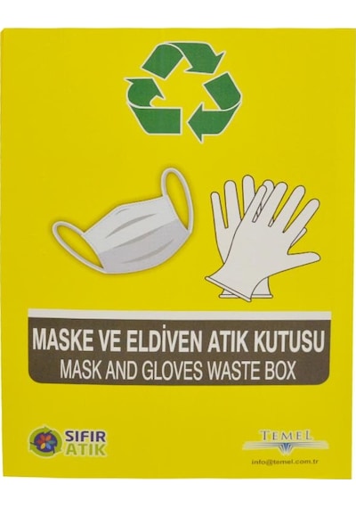 Geri Dönüşüm Kutusu - Sıfır Atık Kutusu Eldiven ve Maske