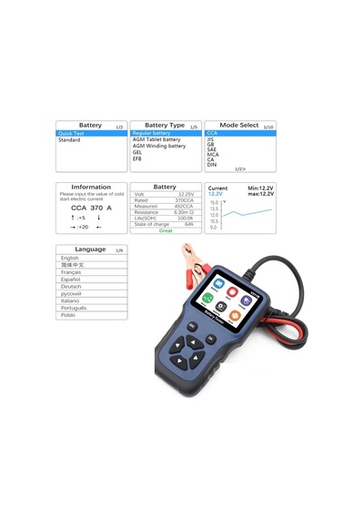 Jfınd V311b 12v Araç Akü Test Cihazı Yük Test Cihazı Yükleme Dedektörü Teşhis Aracı Otomobil Suv Tekne Motosiklet Araçları İçin Uygun