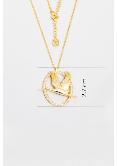 So Chic Turna Kuşu 18 Ayar Sarı Altın Kaplama 44 Cm Gümüş Kolye Sarı