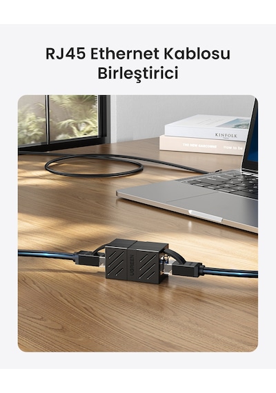 Ugreen Rj45 Cat6 Cat7 Cat8 Ethernet Kablo Uzatma Aparatı Siyah, 20390