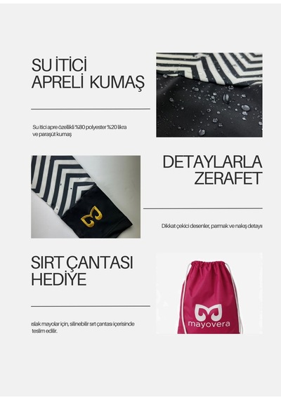 Mayovera Tesettür Mayo - Zigzag Hardal Siyah