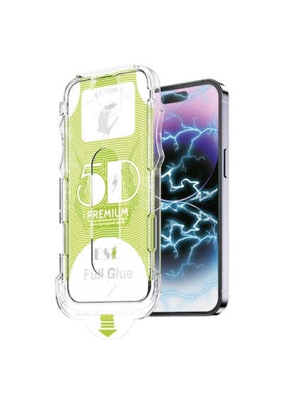 Schitec Apple Uyumlu iPhone 14 Plus 5d Ekran Koruyucu Magic Kolay Uygulama Aparatlı