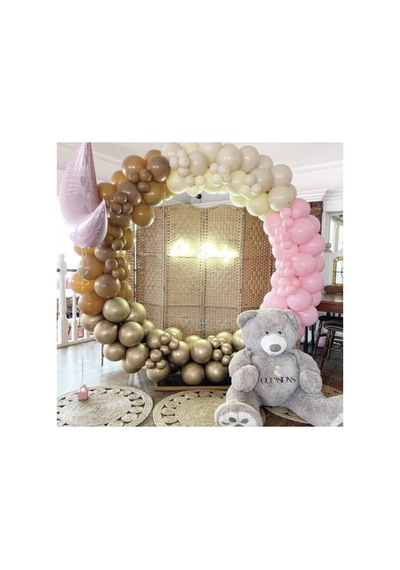 Krom Gold Makaron Pembe Deniz Kumu Ve Karamel Balon Zinciri 100 Adet Mix