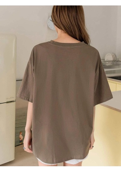 Flood Of Style Kadın Kahverengi Holiday 1961 Baskılı Oversize T-shirt