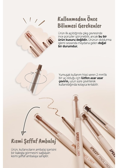 Suya Dayanıklı Kolay Kullanım Sunan Göz Kalemi Speedy Pencil Liner 4 Soft Ash Diğer
