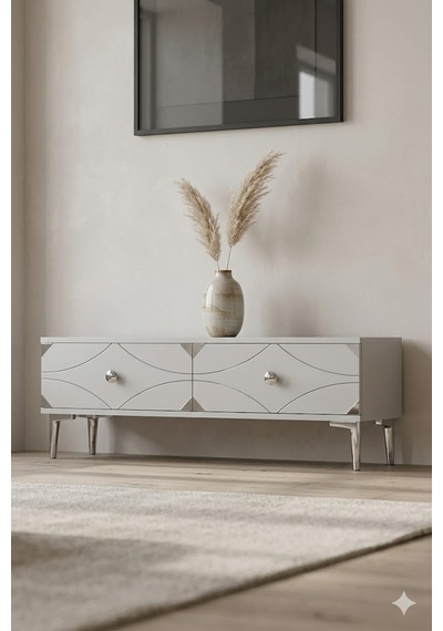 Tsa1297bs Alfa Tv Sehpası Beyaz-silver 120cm