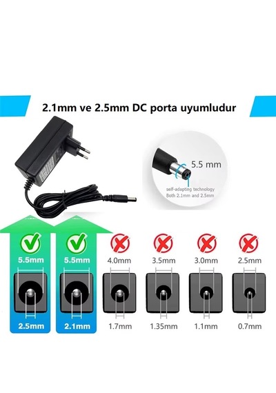 2 Adet Dc 24v 1.5A Nem Nozülü Adaptörü
