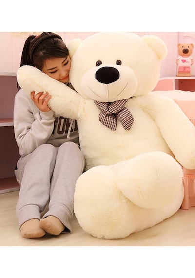 Papyonlu Sevimli Büyük Peluş Ayıcık. 130 Cm - % 100 Yerli Lila